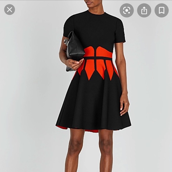 ALEXANDER MACQUEEN ntarsia Knit Fit & Flare Dress - Picture 2 of 11